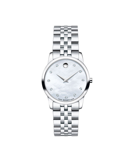 Movado Women's Museum Classic 28mm SS Diamond Dial On Bracelet 0606612