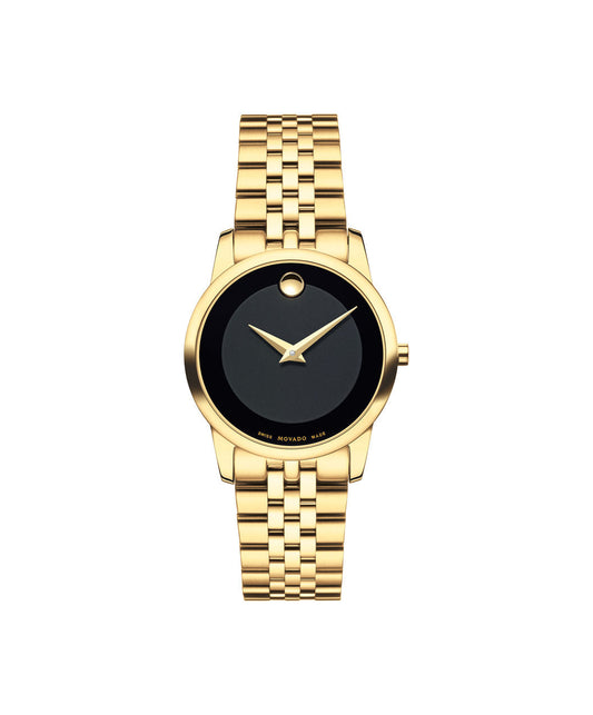 Movado Women's Museum Classic 28mm Yellow Gold Plated On Bracelet 0607005