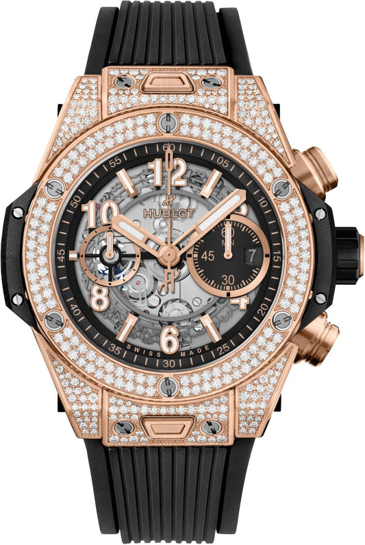 Big Bang Unico King Gold Pavé 44mm