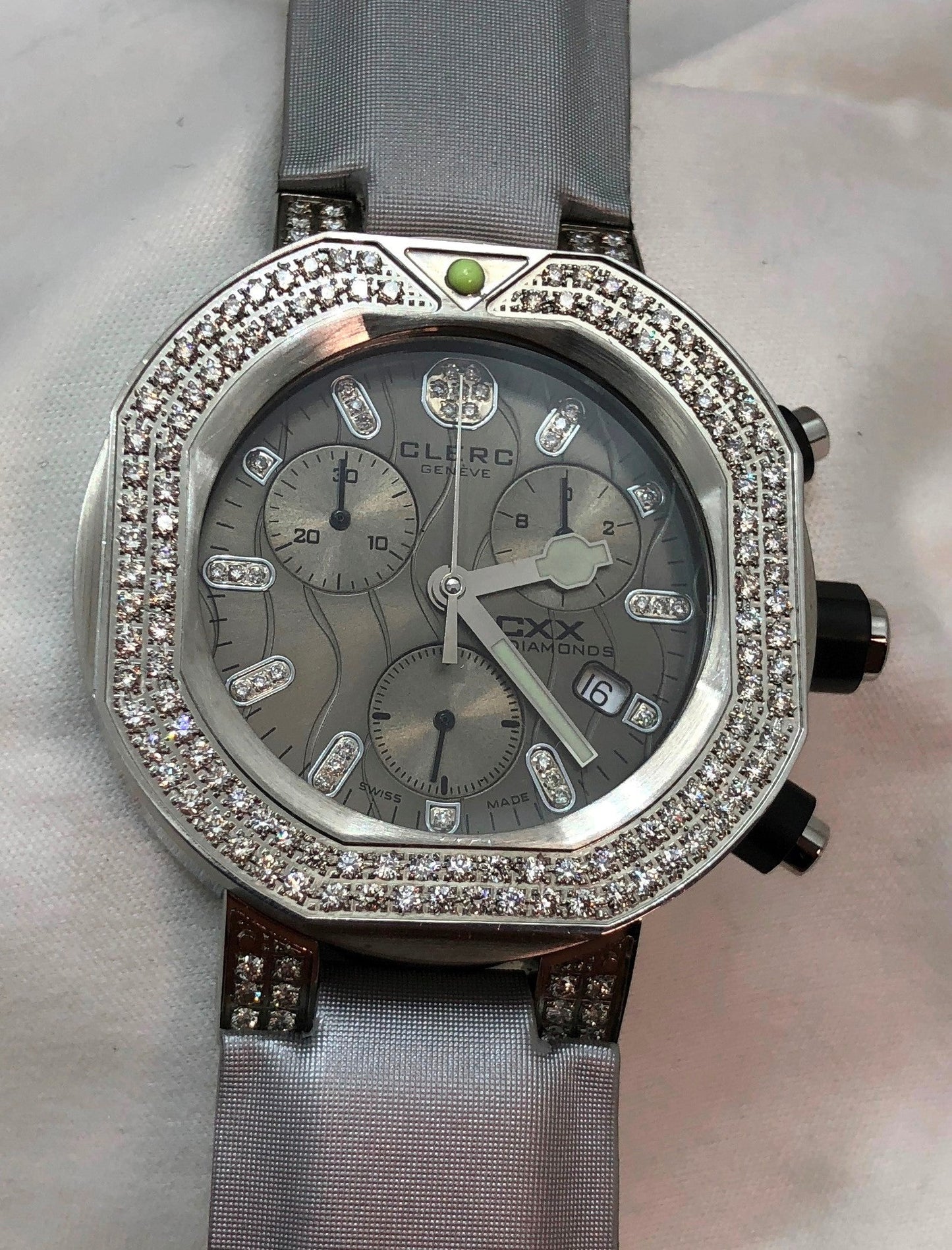 Clerc CXX Scuba Automatic Chronograph Stainless Steel Grey Dial On Strap CXXDSN115Q GREY