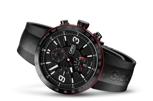 Oris TT1 Black Dial Rubber Mens Watch 674-7659-4764RS