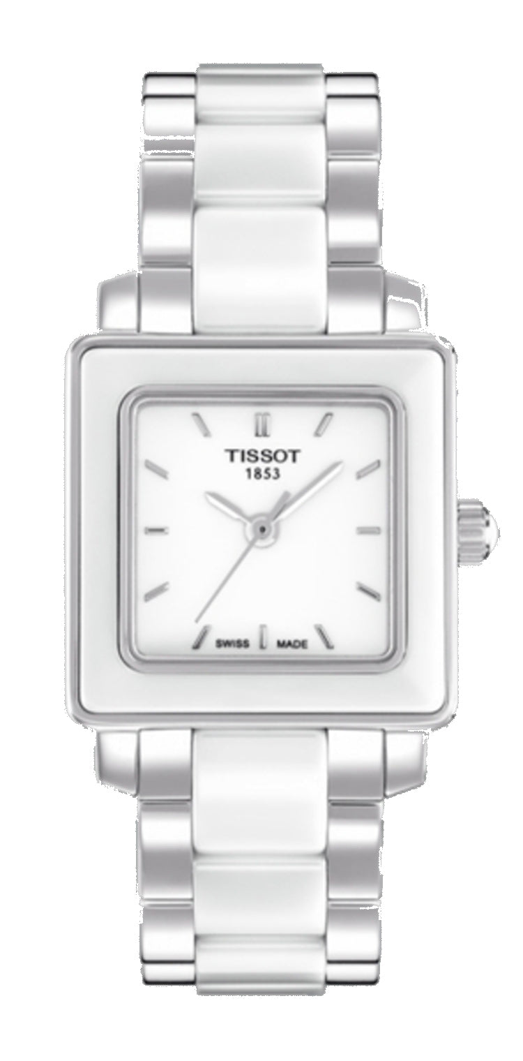 Tissot Cera Square Ladies Black Diamonds Quartz Ceramic Trend T064.310.22.011.00 Watch