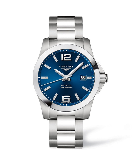 Longines Conquest 41mm Blue Dial Automatic Stainless Steel On Bracelet Men's Watch L3.777.4.99.6