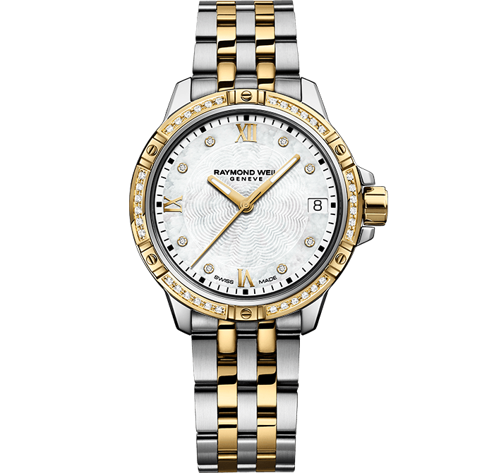 Raymond Weil Tango 30mm Two Tone MOP Diamond Dial Diamond Bezel On Bracelet Ladies Watch 5960-SPS-00995