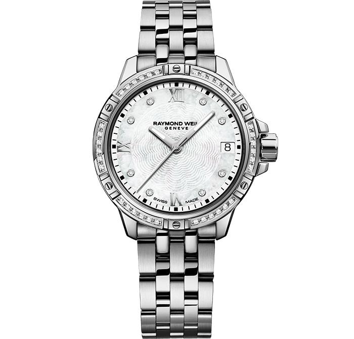 Raymond Weil Tango 30mm Stainless Steel MOP Diamond Dial Diamond Bezel On Bracelet Ladies Watch 5960-STS-00995