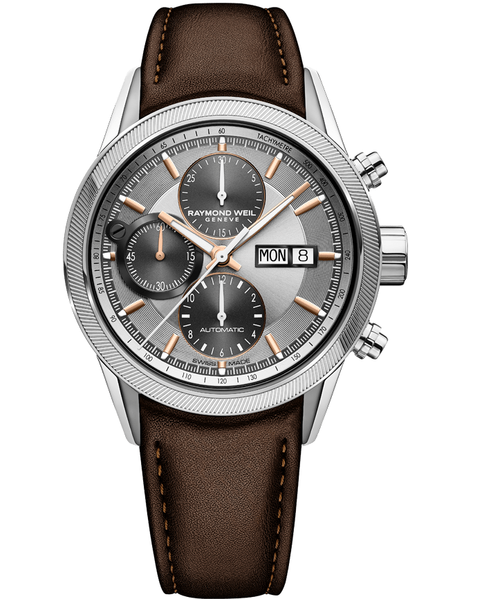 Raymond Weil Freelancer 42mm Automatic Chronograph Stainless Steel On Strap Men's Watch 7731-SC2-65655