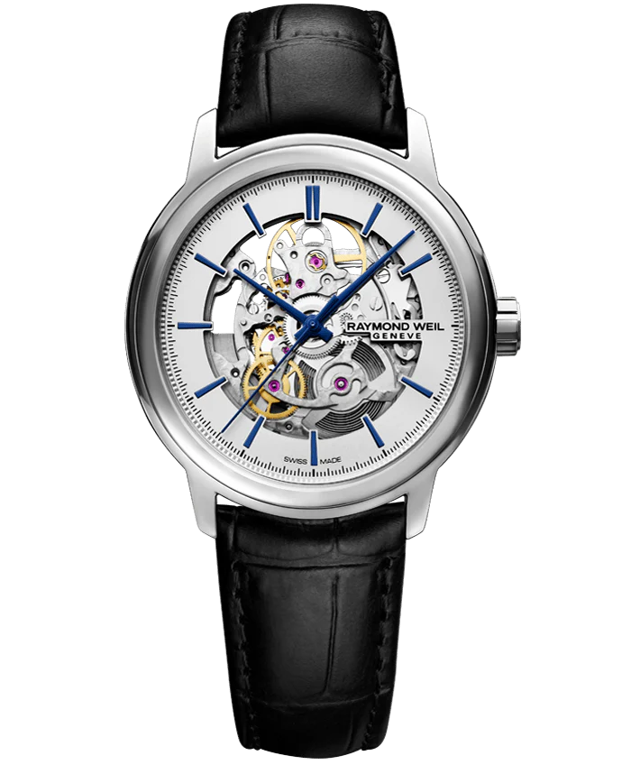 Raymond Weil Maestro Skeleton 40mm Automatic Stainless Steel On Strap Men's Watch 2215-STC-65001