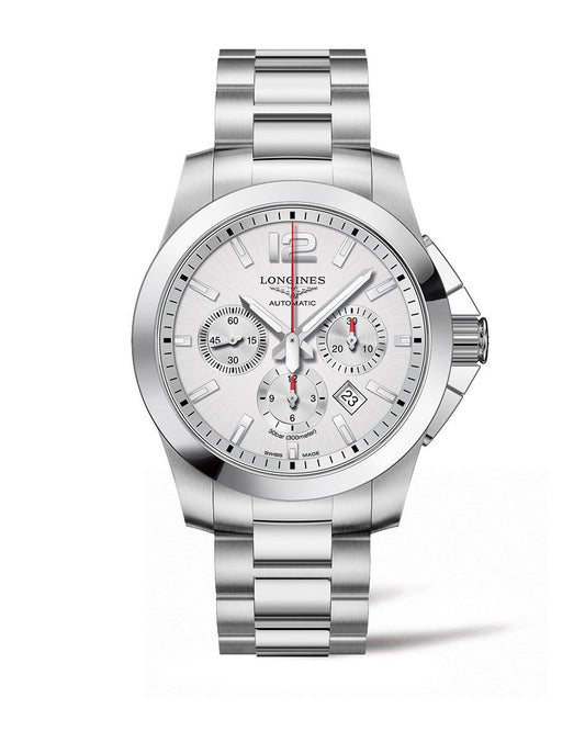 Longines Conquest Chronograph 44mm Stainless Steel On Bracelet Men's Watch L3.801.4.76.6