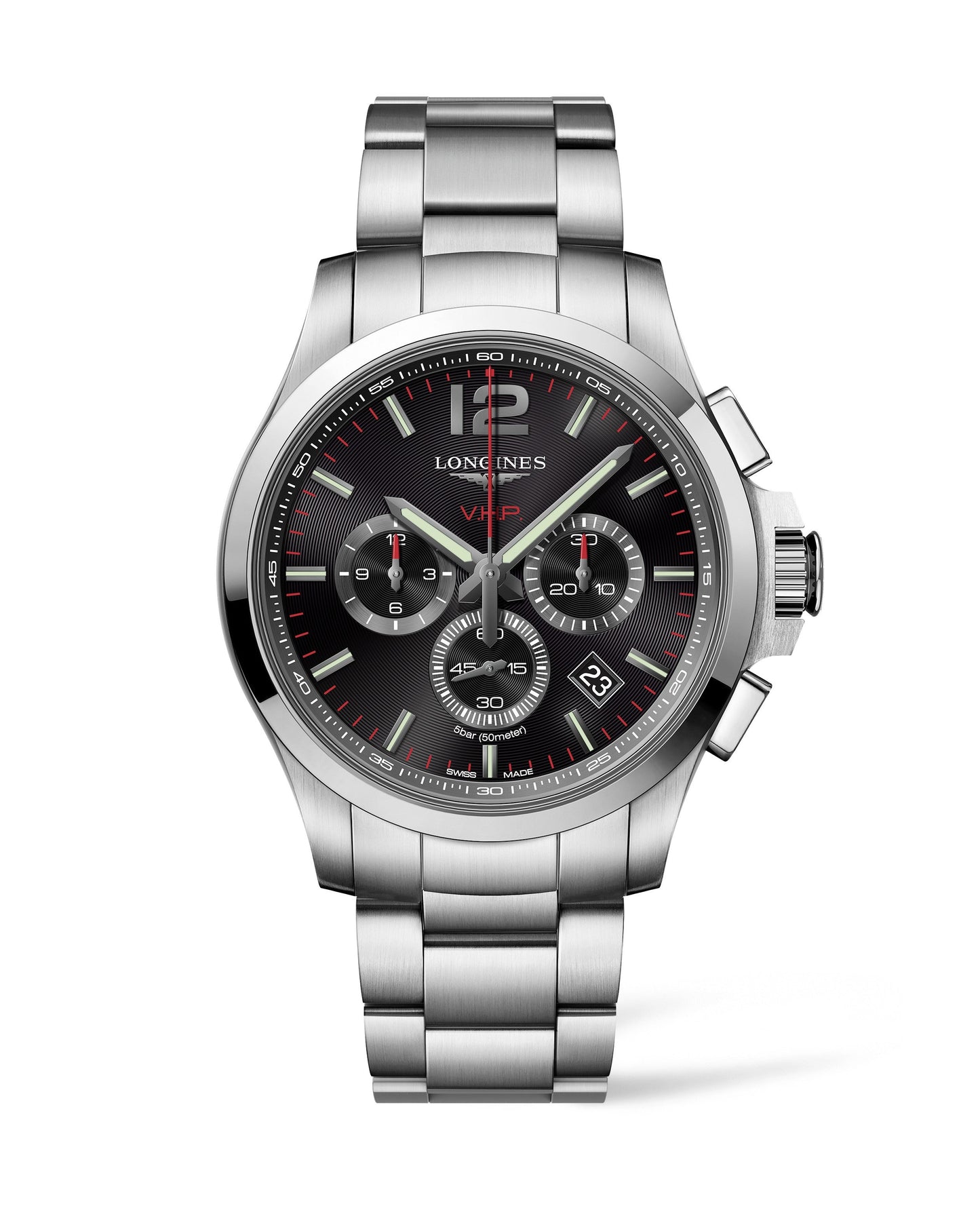 Longines Conquest V.H.P. 44mm Quartz Chronograph Stainless Steel On Bracelet Men's Watch L3.727.4.56.6