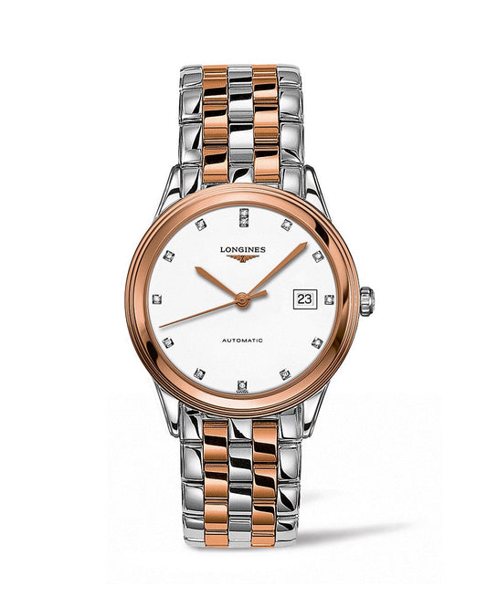 Longines Flagship 38mm Automatic Two Tone Diamond Dial On Bracelet Men's Watch L4.874.3.99.7
