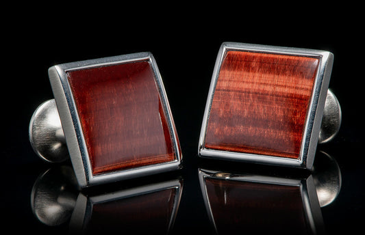 William Henry Cufflinks Red Tiger Eye Duo CL RTE