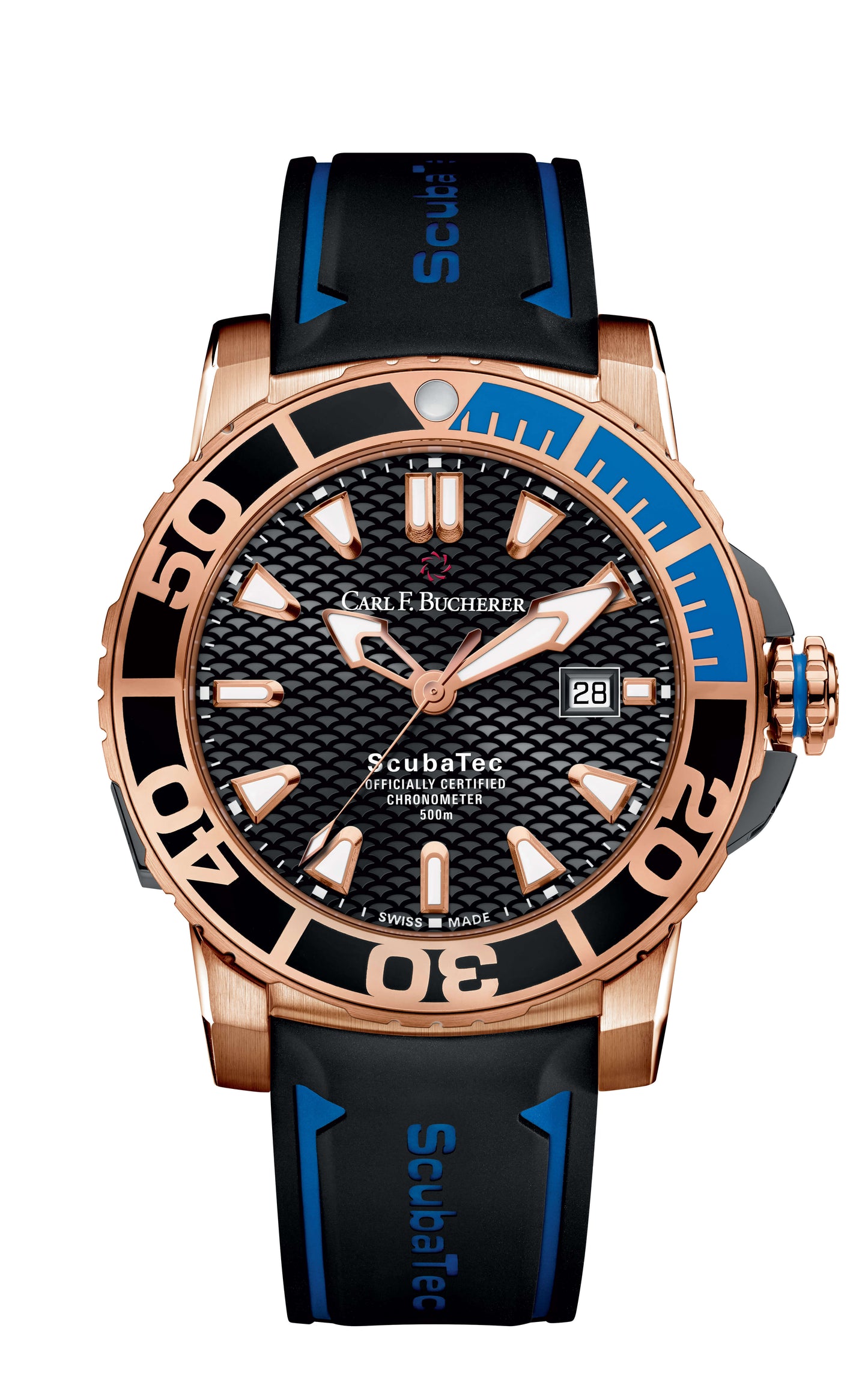 Carl F. Bucherer Patravi ScubaTec 18kt Rose Gold On Strap Men's Watch 00.10632.22.33.01