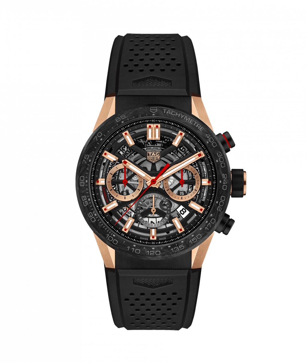Tag Heuer Carrera Calibre Heuer02 Automatic Chronograph Black PVD On Strap Men's Watch CBG2052.FT6143