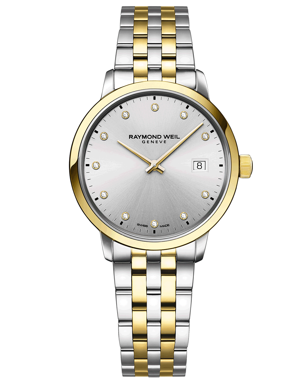 Raymond Weil Toccata 29mm Two-Tone Diamond Dial On Bracelet Ladies Watch 5985-STP-65081