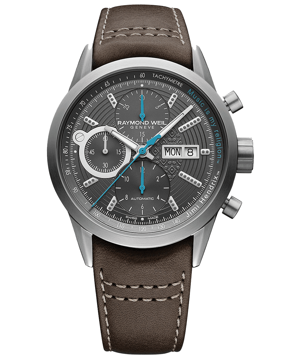 Raymond Weil Freelancer Jimi Hendrix Limited Edition 42mm Stainless Steel On Strap Men's Watch 7730-STC-JHDX1