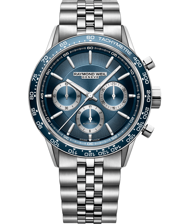 Freelancer Men's Automatic Chronograph Blue Dial Bracelet Watch, 43.5mm