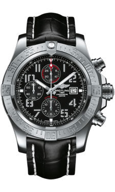 Breitling Avanger II GMT A1337111/BC28 Black Croco Tang Mens Watch