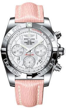Breitling Chronomat 41 Steel Polished Bezel - Sahara Leather Strap AB014012/A747-sahara-rose-tang Men's Watch