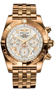 Breitling Chronomat 41 Rose Gold Polished Bezel - Pilot Bracelet HB014012/G759-pilot-rose-gold Men's Watch
