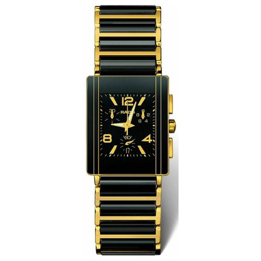 Rado Integral Chronograph 18Kt Yellow Gold Black Ceramic Mens Watch R20592152