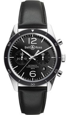Bell & Ross BR 126 Vintage Sport Steel Black Calfskin Watch