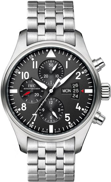 IWC Pilots Automatic Chronograph Steel Black Dial 3777-04