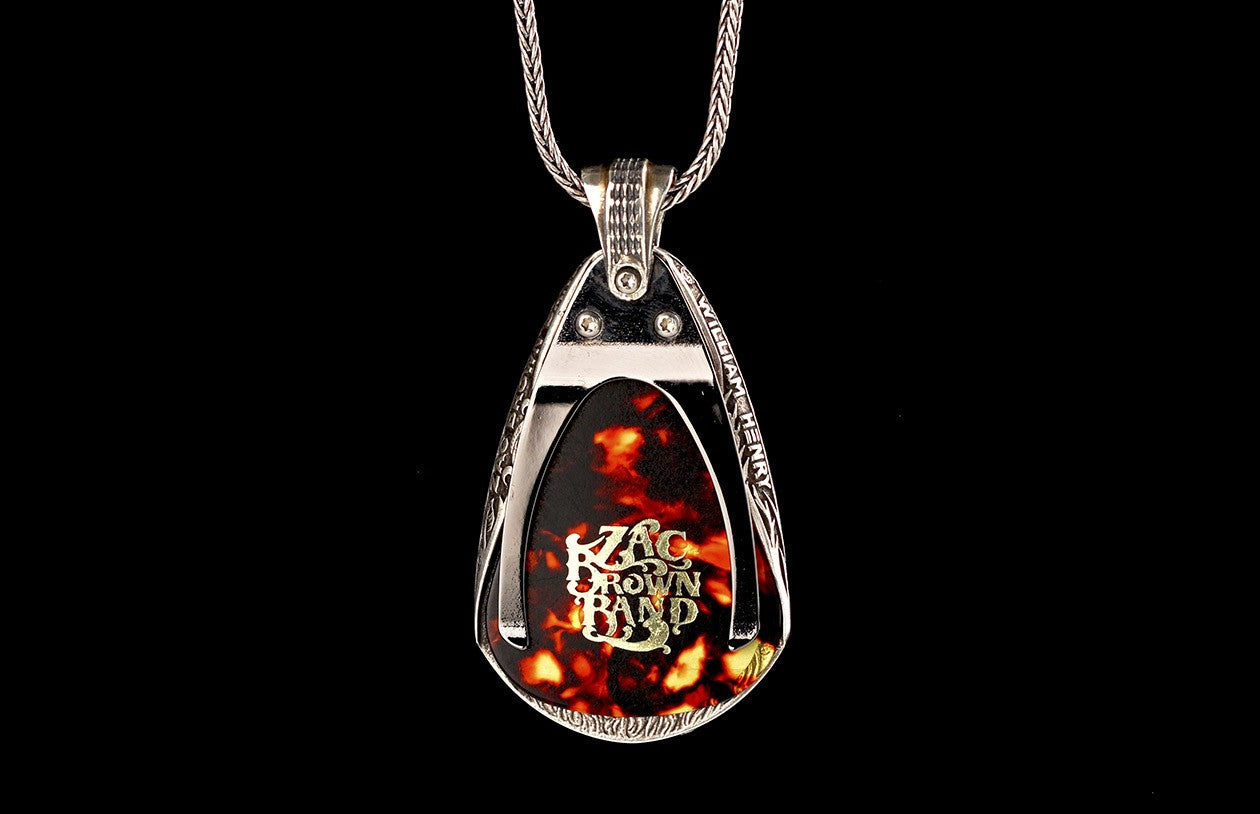 William Henry / Zac Brown LIMITED Production Pendant holds Guitar Pick on 20" Sterling Silver Necklace