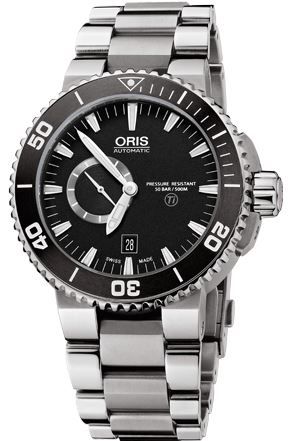 ORIS Aquis Titan Small Second Date 01 743 7664 7154-07 8 26 75PEB Men's Watch