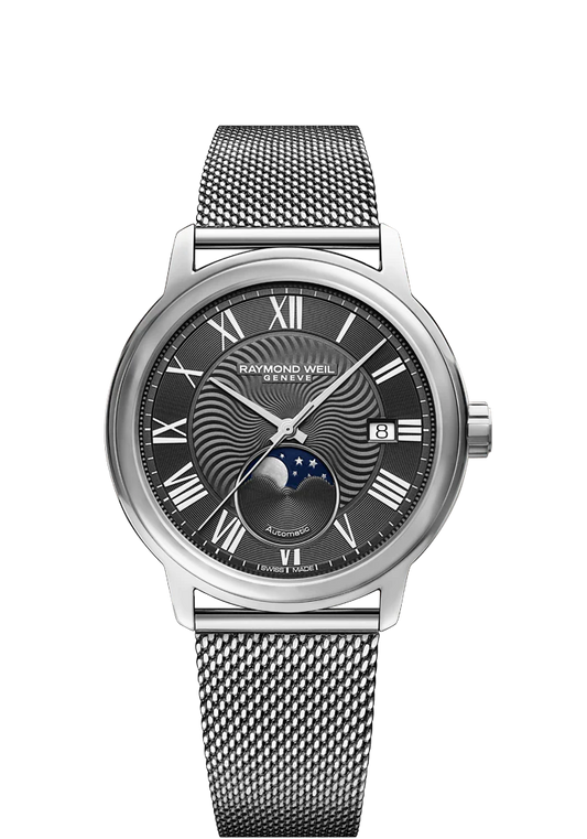 Raymond Weil Maestro Moon Phase 40mm Automatic Stainless Steel On Bracelet Men's Watch 2239M-ST-00609