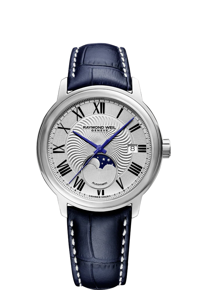 Raymond Weil Maestro Moon Phase 40mm Automatic Stainless Steel On Strap Men's Watch 2239-STC-00659