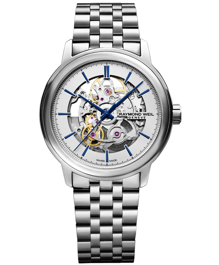 Raymond Weil Maestro Skeleton 40mm Automatic Stainless Steel On Bracelet Men's Watch 2215-ST-65001