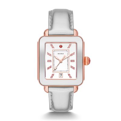 Michele Deco Sport High Shine Two-Tone Pink Gold & Silver On Strap MWW06K000023