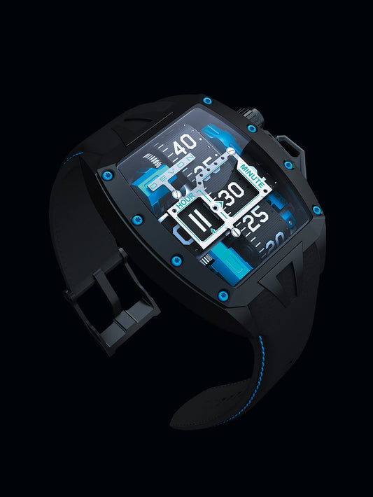 Devon Tread 2 Motown Nights Limited Edition Of 15 Pieces Black PVD/Blue On Strap Tread 2-Motown Nights