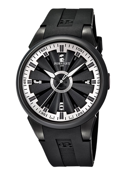Perrelet Turbine Automatic PVD Black/Silver Dial A1047/9