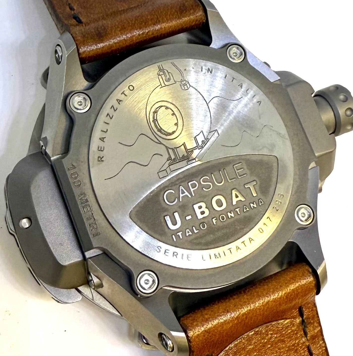 U-Boat Capsule 50 Automatic Beige/Brown On Strap Men's Watch 7470