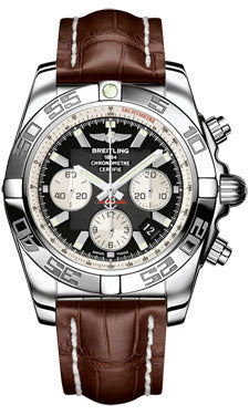 Breitling Chronomat 44 Steel Polished Bezel - Croco Strap - Deployant AB011012/B967-croco-brown-deployant Men's Watch