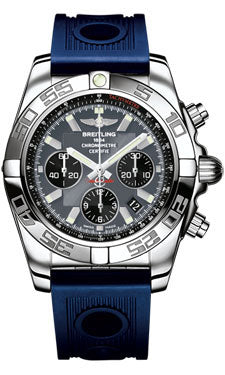 Breitling Chronomat 44 Steel Polished Bezel - Ocean Racer Strap - Deployant AB011012/F546-ocean-racer-blue-deployant Men's Watch