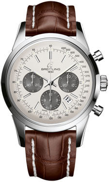 Breitling Transocean 01 Chronograph Stainless Steel AB015212/G724-croco-brown-folding