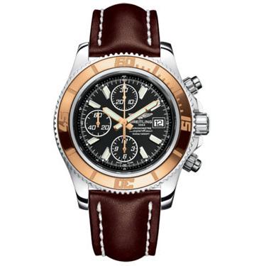 Breitling Superocean Chronograph II Abyss White Steel and Gold C1334112/BA84-leather-brown-tang