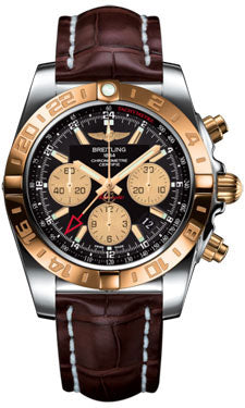 Breitling Chronomat 44 GMT CB042012/BB86 Steel and Gold on croco-brown-deployant Men's Watch