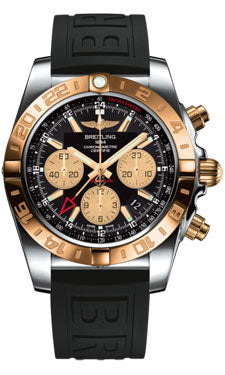 Breitling Chronomat 44 GMT CB042012/BB86 Steel and Gold on Diver-Pro-iii-Black-Folding Men's Watch