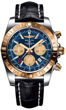 Breitling Chronomat 44 GMT CB042012/C858 Steel and Gold on croco-black-tang Men's Watch