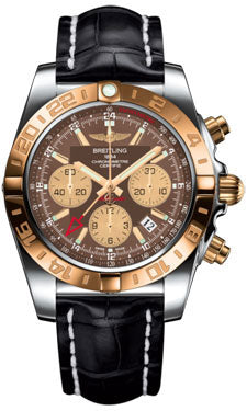 Breitling Chronomat 44 GMT CB042012/Q590 Steel and Gold on croco-black-deployant Men's Watch