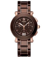 Fendi Watch, Women's Swiss Chronograph Brown Ceramic Bracelet 38mm F674120