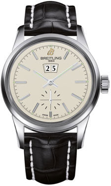 Breitling Transocean A1631012/G781 Black Croco Deployant Mens Watch