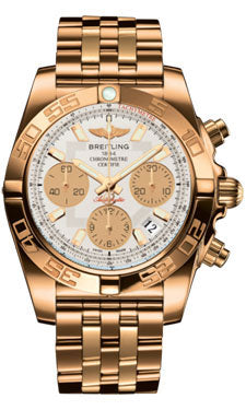 Breitling Chronomat 41 Rose Gold Polished Bezel - Pilot Bracelet HB014012/G713-pilot-rose-gold Men's Watch