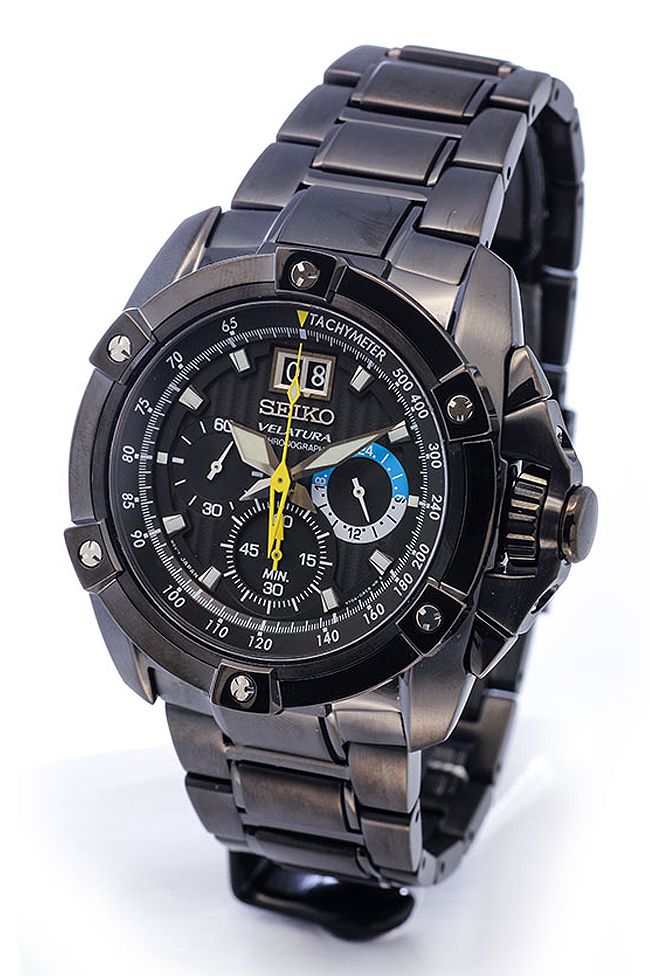 Seiko - Seiko Black Ion Stainless Steel Velatura Big Date